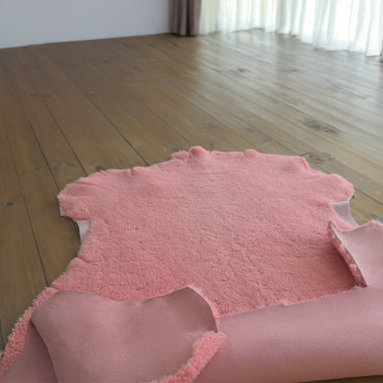 Curly Shearling Sheepskin Hide 12mm Wool Length – Rose