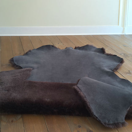 Double Face Suede Sheepskin Hide 20mm Wool Length – Brown