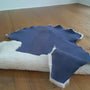 Double Face Suede Sheepskin Hide 20mm Wool Length – Ecru Blue