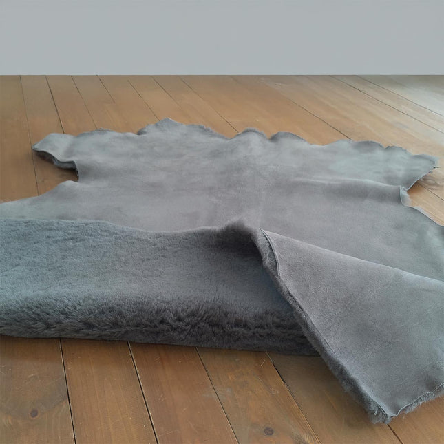 Double Face Suede Sheepskin Hide 20mm Wool Length – Grey