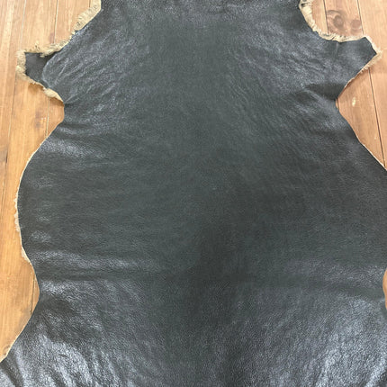 Куртка пилот из овчины - двусторонняя/черная трещиноватая отделка - натуральная экрю кудрявая шерсть - 15 мм