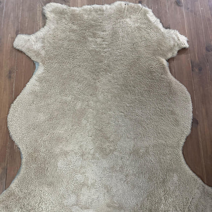 Куртка пилот из овчины - двусторонняя/черная трещиноватая отделка - натуральная экрю кудрявая шерсть - 15 мм